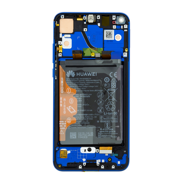 LCD-skärm + pekdon + framsida Huawei Honor View 20 - Blå (Servicepaket)