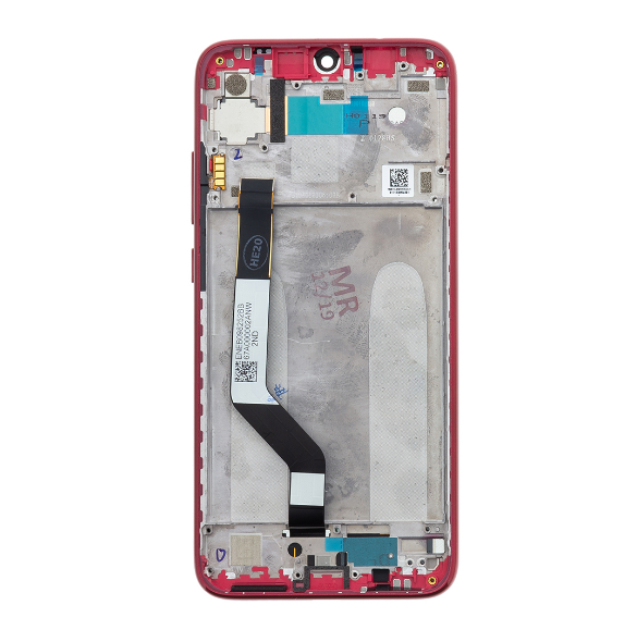 LCD-skärm + pekdon + frontlucka till Xiaomi Redmi 7 - Röd (Servicepaket)