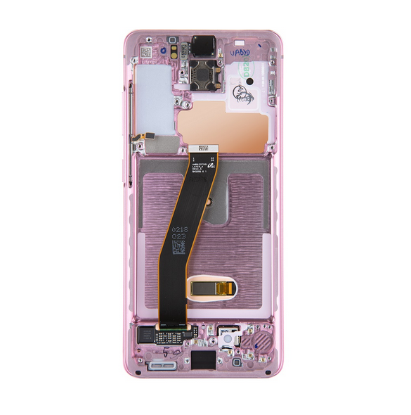 LCD-skärm + Touch Unit Samsung Galaxy S20 - Molnrosa (Service Pack)