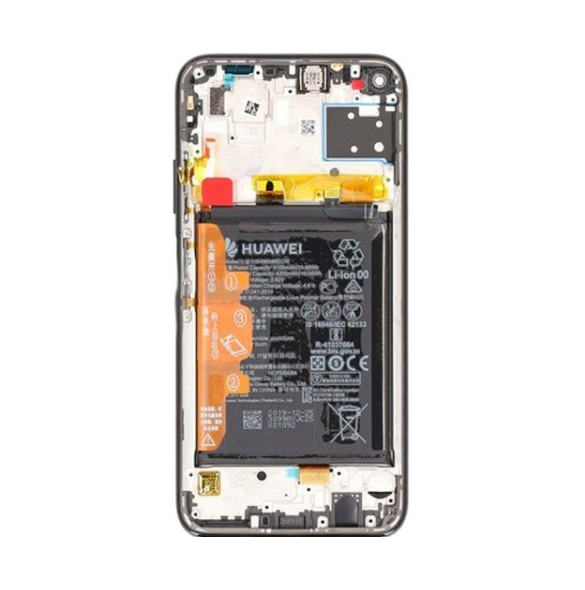 LCD-skärm + pekdon + framskal Huawei P40 Lite - Midnatt svart (Service Pack)