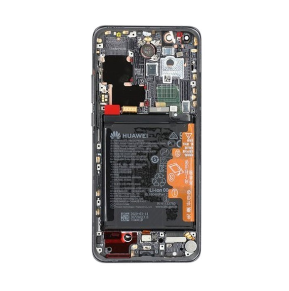 LCD-skärm + pekdon + framsida Huawei P40 Pro - Midnatt svart (Servicepaket)