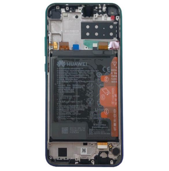 LCD-skärm + pekdon + frontskal Huawei P40 Lite E - Midnattsvart