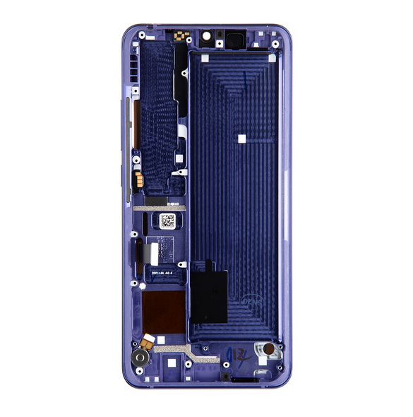 LCD-skärm + pekdon + framskal till Xiaomi Mi Note 10 Lite - Blåviolett (Service Pack)
