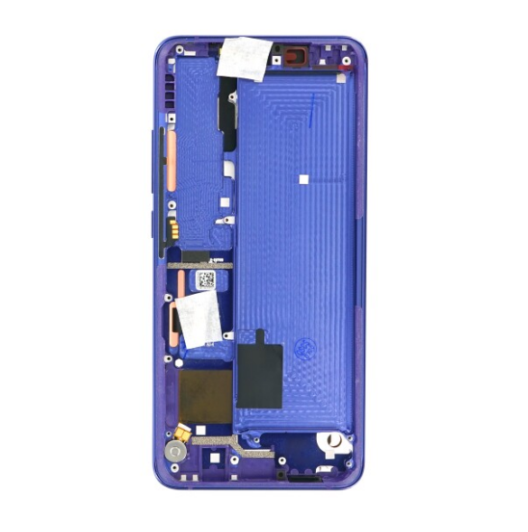 LCD-skärm + pekdon + frontlucka till Xiaomi Mi Note 10 Lite - Blåviolett