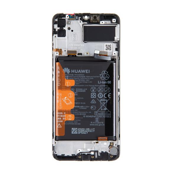 LCD-skärm + pekdon Huawei Y6p - Svart (Service Pack)