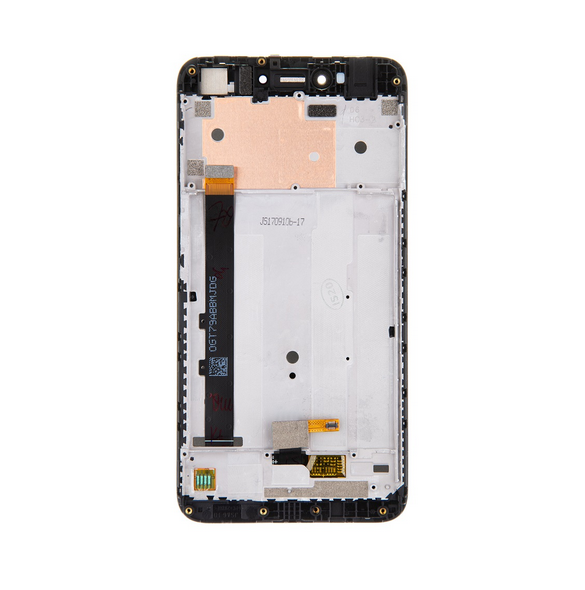 LCD-skärm + pekdon + frontlucka till Xiaomi Redmi Note 5A - Svart (servicepaket)