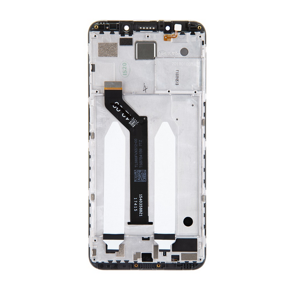 LCD-skärm + pekdon + frontlucka till Xiaomi Redmi 5 Plus - Svart (Servicepaket)