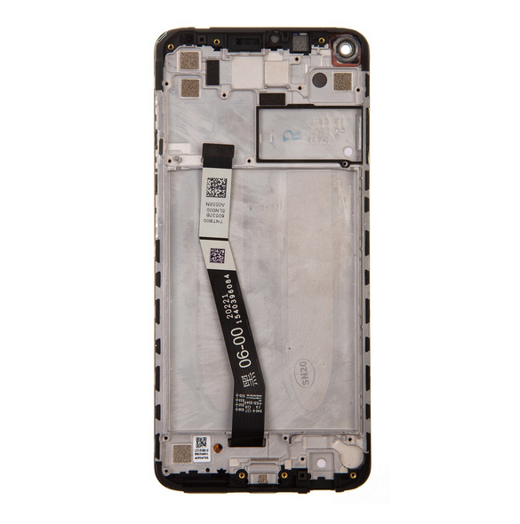 LCD-skärm + pekdon + frontlucka till Xiaomi Redmi Note 9 - Polar vit (Service Pack)