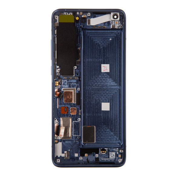LCD-skärm + pekdon + frontlucka till Xiaomi Mi 10 - Grå (Servicepaket)