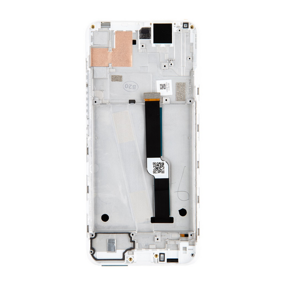 LCD-skärm + pekdon + framsida Motorola One Fusion Plus - Vit (Servicepaket)