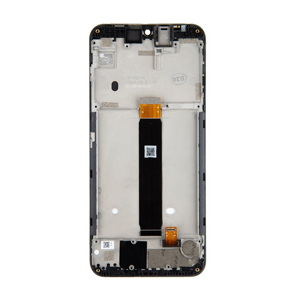 LCD-skärm + pekdon + framsida Motorola E6 Plus - Svart (Servicepaket)