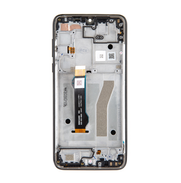 LCD-skärm + pekdon + framsida Motorola G8 Plus - Mörkblå (Servicepaket)