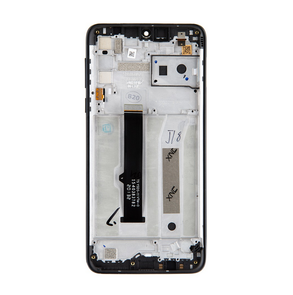 LCD-display + Touch Unit + Framsida Motorola One Macro - Svart (Service Pack)