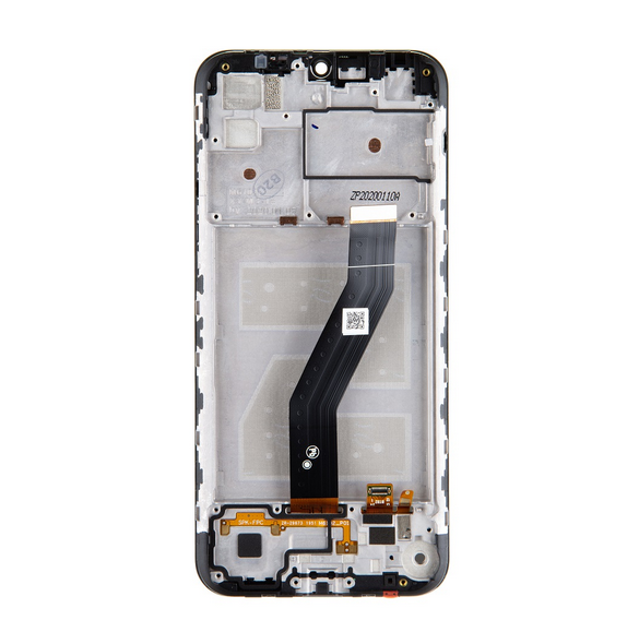 LCD-skärm + pekdon + framsida Motorola E6s - Svart (servicepaket)