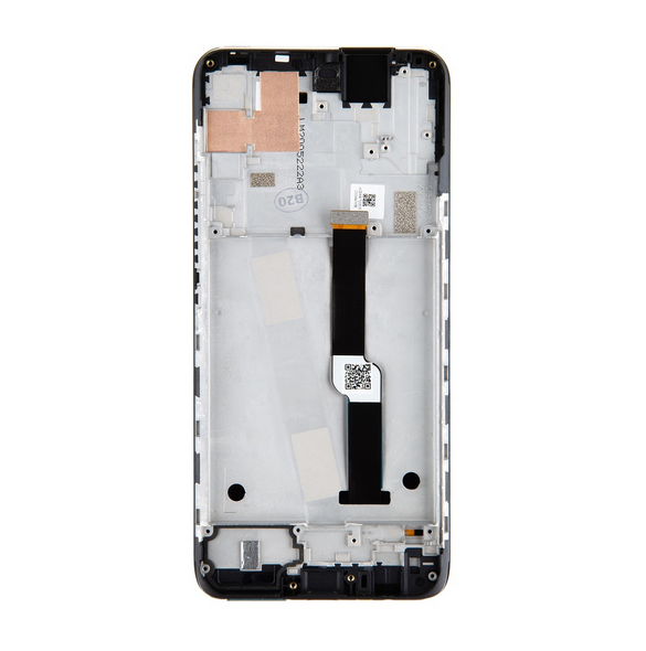 LCD-skärm + pekdon + framsida Motorola One Fusion Plus - Svart (servicepaket)
