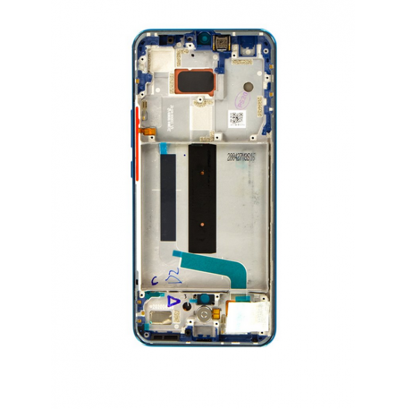 LCD-skärm + pekdon + frontlucka till Xiaomi Mi 10 Lite 5G - Blågrön (Servicepaket)