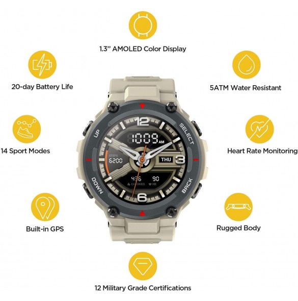 Xiaomi Amazfit T-Rex Outdoor SmartWatch - Rock Khaki