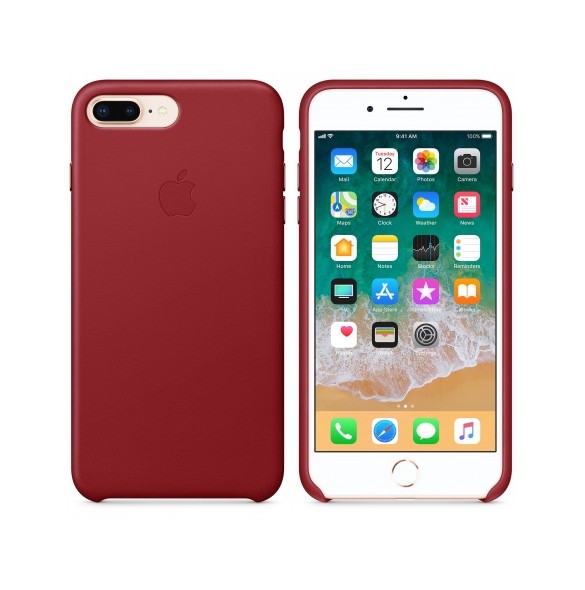 Apple MQHN2ZM/A till iPhone 7 Plus, iPhone 8 Plus Läderskal  - Röd