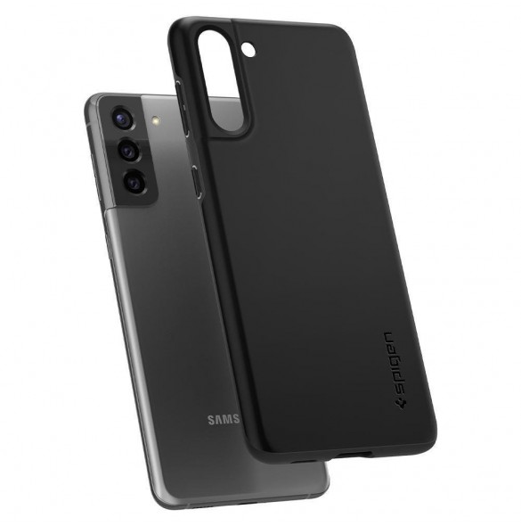 Svart och väldigt snyggt skal Samsung Galaxy S21 Plus.