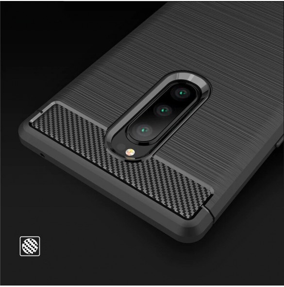 JollyFX Carbon Case Flexible Cover TPU Case for Sony Xperia 1 - Svart