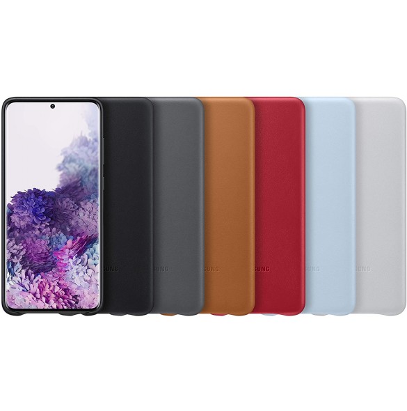 Samsung EF-VG985LSE läderfodral äkta läder väska till Samsung Galaxy S20 Plus - Silver