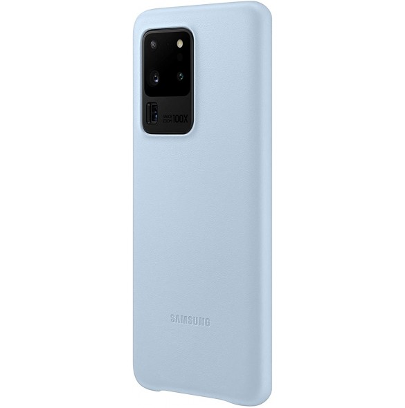 copy of Samsung EF-VG988LLEGEU läderfodral äkta läder väska till Samsung Galaxy S20 Ultra - Blå