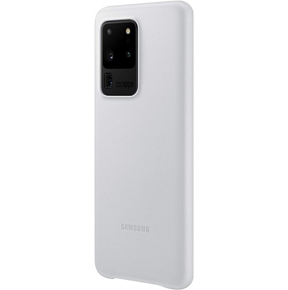 Samsung EF-VG988LSE läderfodral äkta läder väska till Samsung Galaxy S20 Ultra - Silver