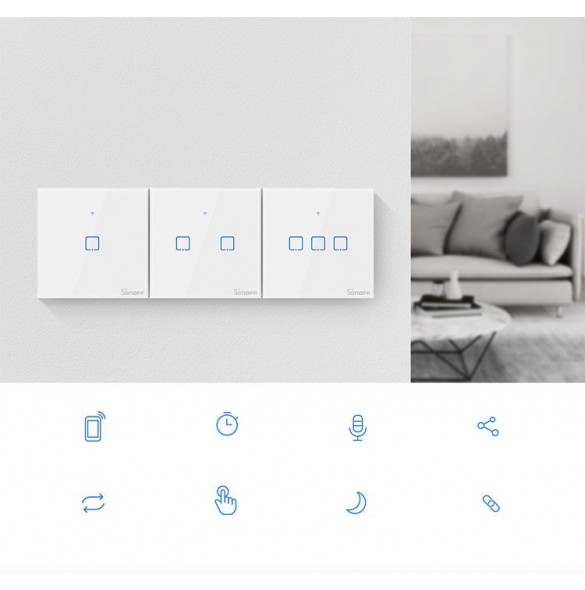 Sonoff T0EU1C-TX touch Wi-Fi wireless wall smart switches - Vit