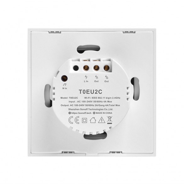 Sonoff T0EU2C-TX touch Wi-Fi wireless wall smart switches - Vit