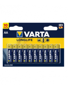 Varta Longlife Extra AA alkaliskt batteripaket för enheter med konstant låg energiförbrukning.
