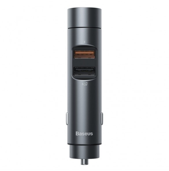 Baseus Bluetooth 5.0 FM Transmiter car charger 2x USB 3 A 18 W PPS Quick Charge 3.0 AFC FCP - Grey (CCNLZ-C0G)