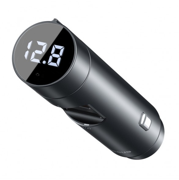 Baseus Bluetooth 5.0 FM Transmiter car charger 2x USB 3 A 18 W PPS Quick Charge 3.0 AFC FCP - Grey (CCNLZ-C0G)