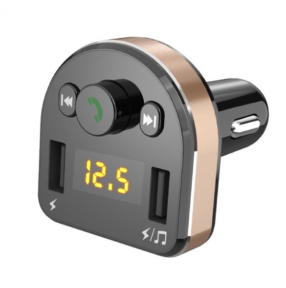 Dudao Bluetooth FM Transmitter MP3 Car Charger 2x USB 3.1 A - Svart (R2Pro black)