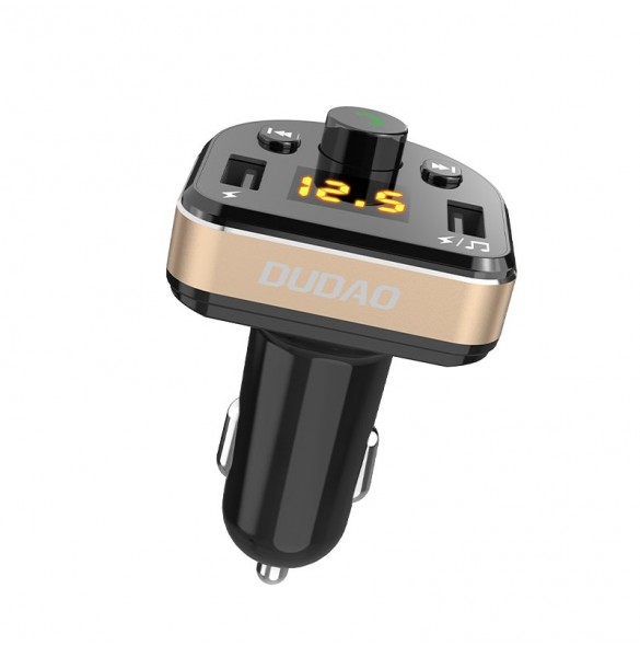 Dudao Bluetooth FM Transmitter MP3 Car Charger 2x USB 3.1 A - Svart (R2Pro black)