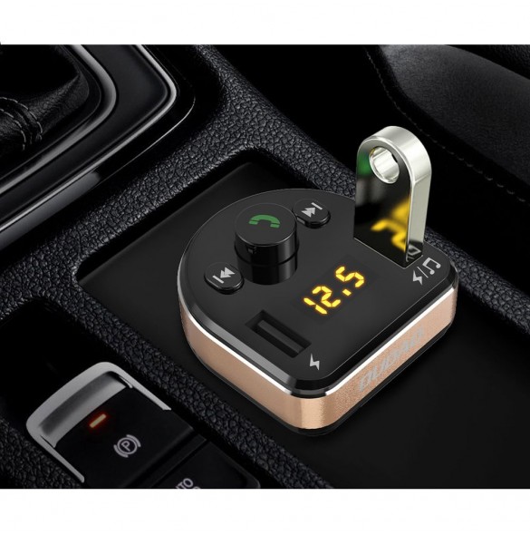 Dudao Bluetooth FM Transmitter MP3 Car Charger 2x USB 3.1 A - Svart (R2Pro black)