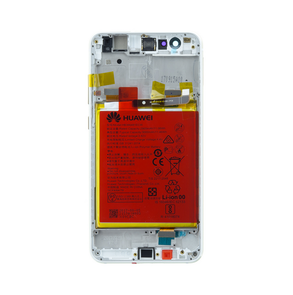 LCD-skärm + Touch Unit + Front Cover Huawei P10 Lite - Vit (Service Pack)