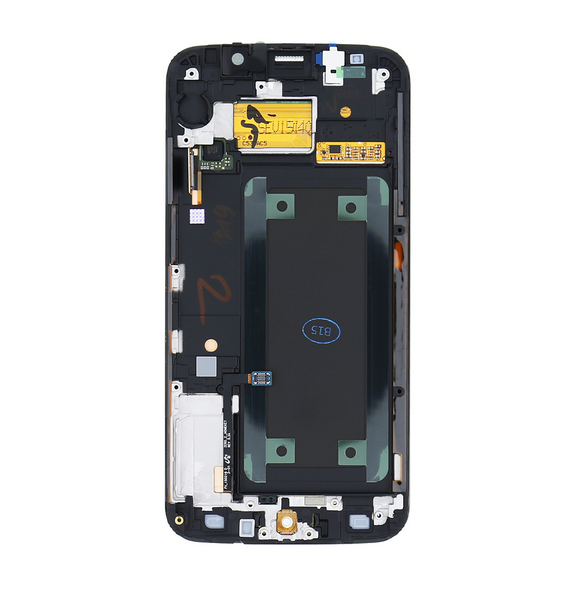 LCD-display + Touch Unit + Frontcover Samsung Galaxy S6 Edge - Grön (Service Pack)