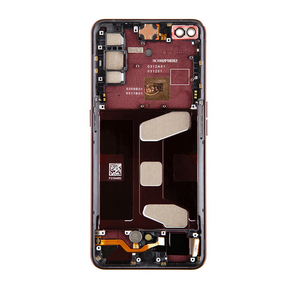 LCD-skärm + pekdon + frontlucka för Realme X50 Pro - Rostrött (Servicepaket)