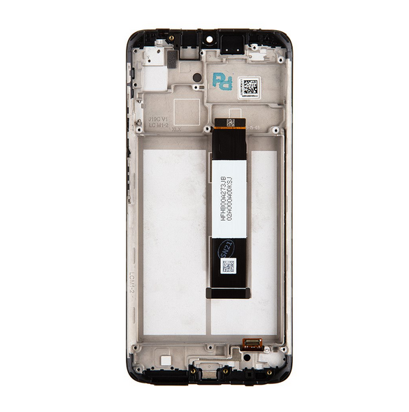 LCD-skärm + pekdon + frontlucka till Xiaomi Poco M3 - Svart (servicepaket)