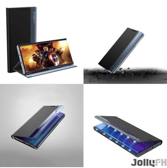 JollyFX New Sleep Case Bookcase Type Case med cykelställ funktion för Samsung Galaxy A11 / M11 - Svart