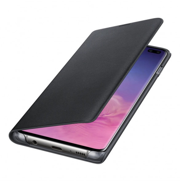 Svart och väldigt snyggt skydd till Samsung Galaxy S10 Plus.