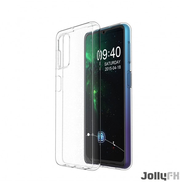 Genomskinligt och mycket snyggt skal Samsung Galaxy A32 5G.