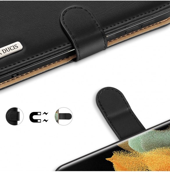 Svart och mycket snyggt skal Samsung Galaxy S21 Ultra 5G.