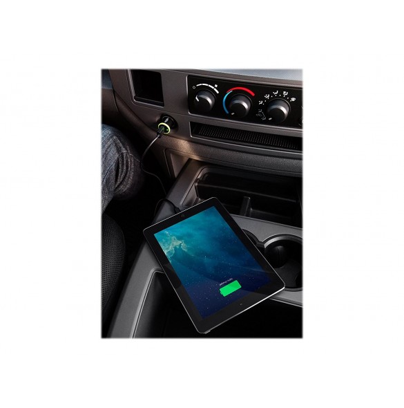 Belkin Car Charger, strömadapter från cigguttag till USB inkl. Lightningkabel - svart (F8J121bt04-BLK)