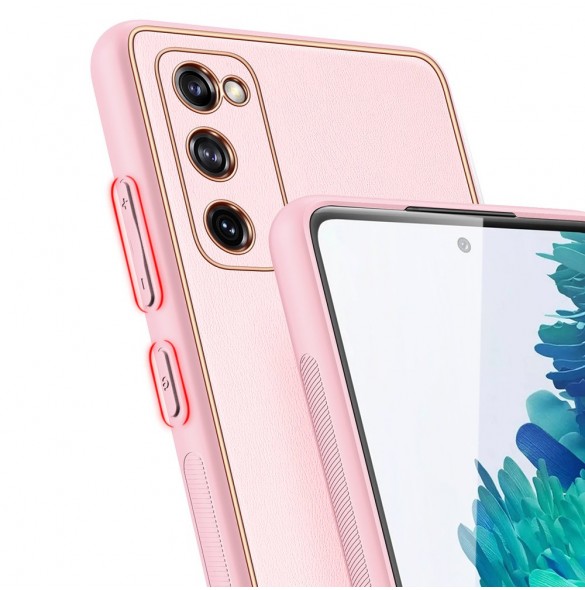 Rosa och väldigt snyggt skal Samsung Galaxy S20 FE 5G.