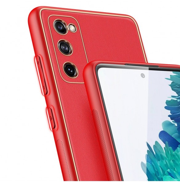 Rött och mycket snyggt skal Samsung Galaxy S20 FE 5G.
