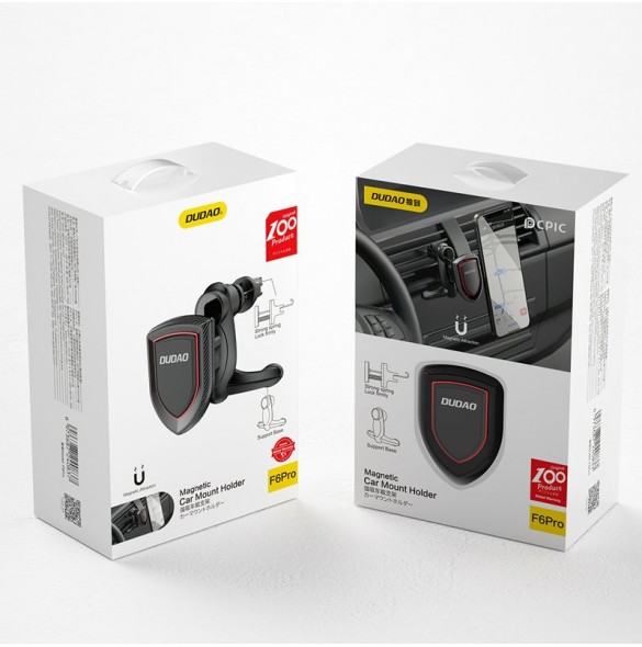Dudao Universal Air Vent Magnetic Car Mount Holder - Svart (F6Pro)