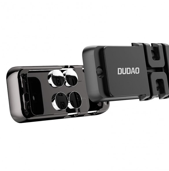 Dudao self-adhesive Universal Magnetic Car Mount Phone Holder for Dashboard cable organizer - Svart (F11s)