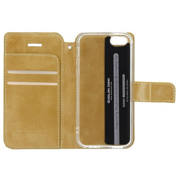Guld och mycket elegant omslag Motorola E7i Power.