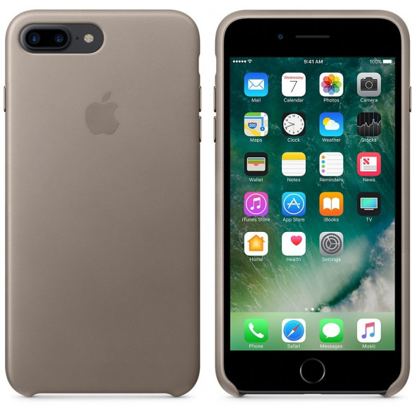 Apple MPTC2ZM/A till iPhone 7 Plus, iPhone 8 Plus Läderskal  - Taupe
